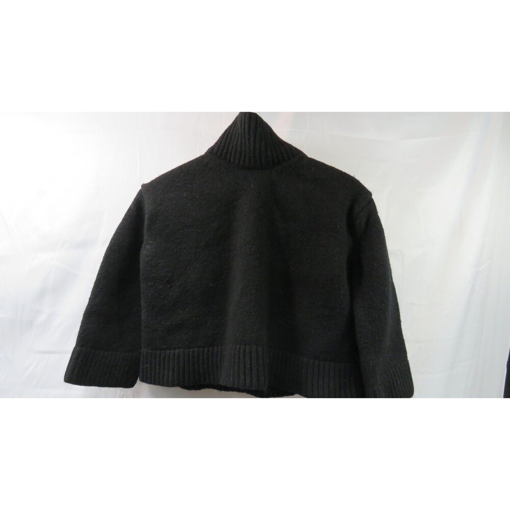 Tuckernuck womens black knit wool pullover sweater long sleeve solid turtleneck